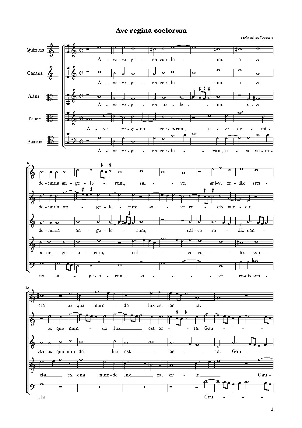 Ave Regina coelorum a 5