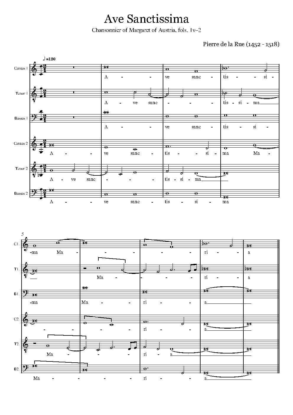 Ave Sanctissima - Choir Script PDF Thumbnail