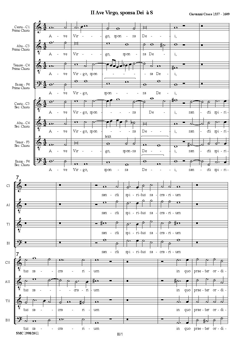 Ave Virgo, sponsa Dei - Choir Script PDF Thumbnail