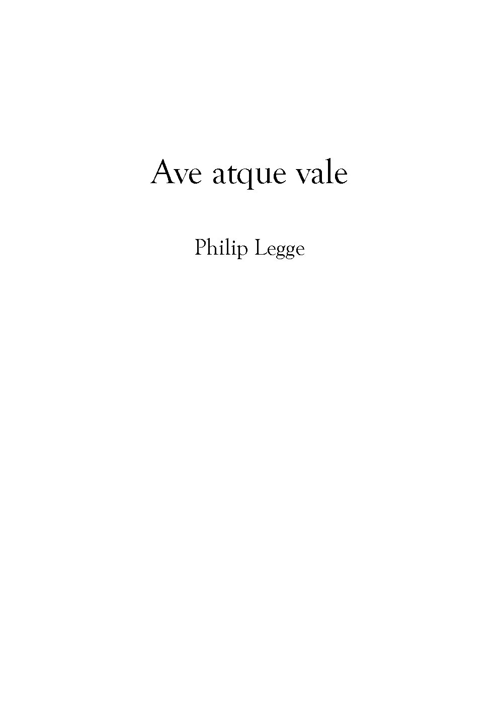 Ave atque vale