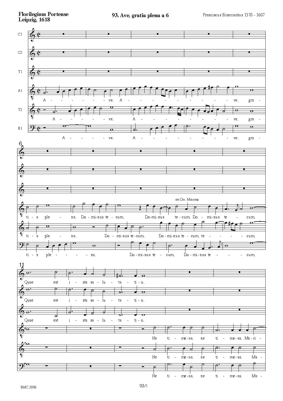 Ave gratia plena a 6 - Choir Script PDF Thumbnail