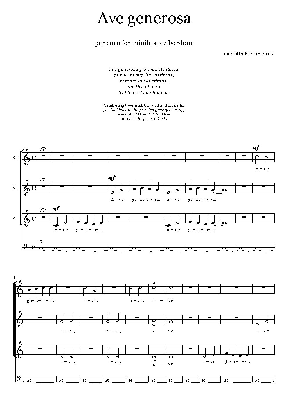 Ave generosa - Choir Script PDF Thumbnail