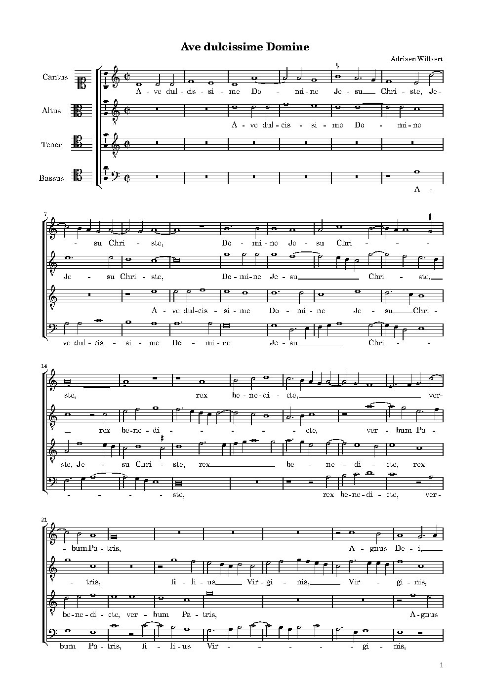 Ave dulcissime Domine - Choir Script PDF Thumbnail