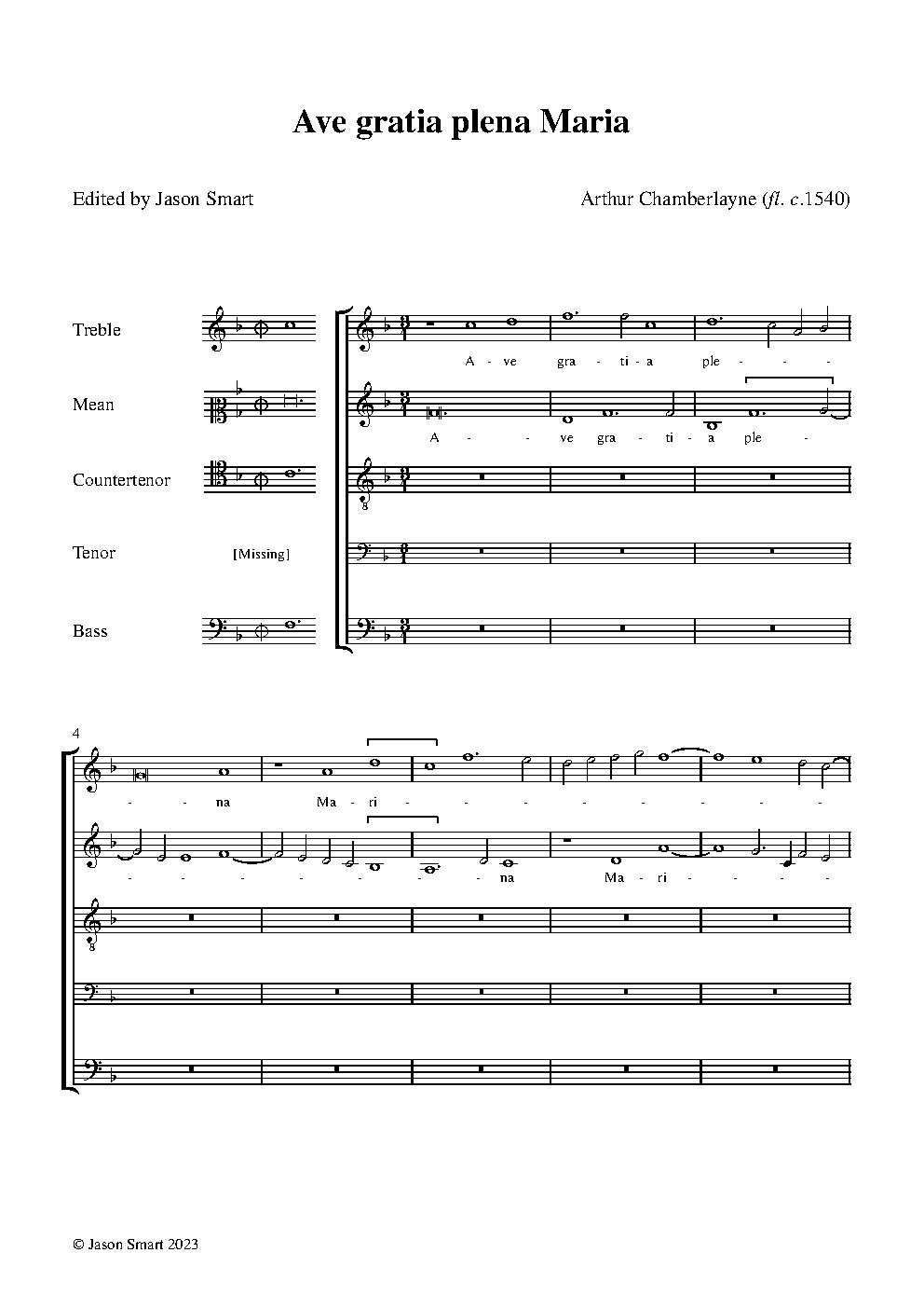 Ave gratia plena Maria - Choir Script PDF Thumbnail