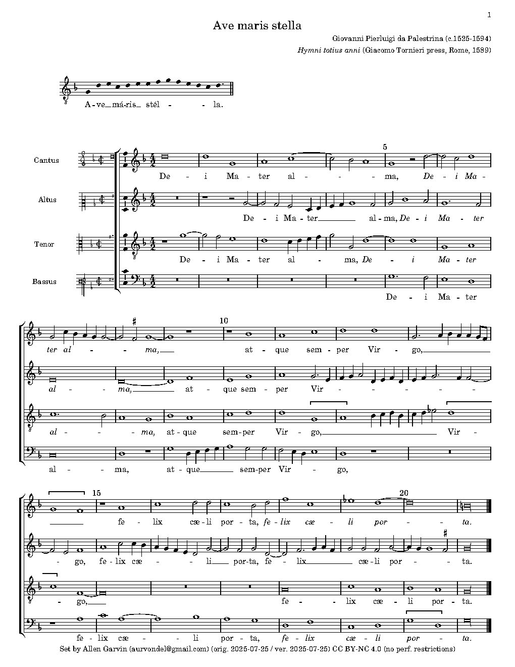 Ave maris stella - Choir Script PDF Thumbnail