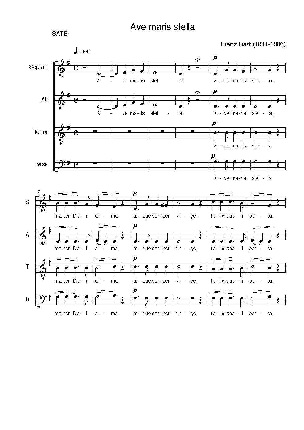 Ave maris stella, S. 34
