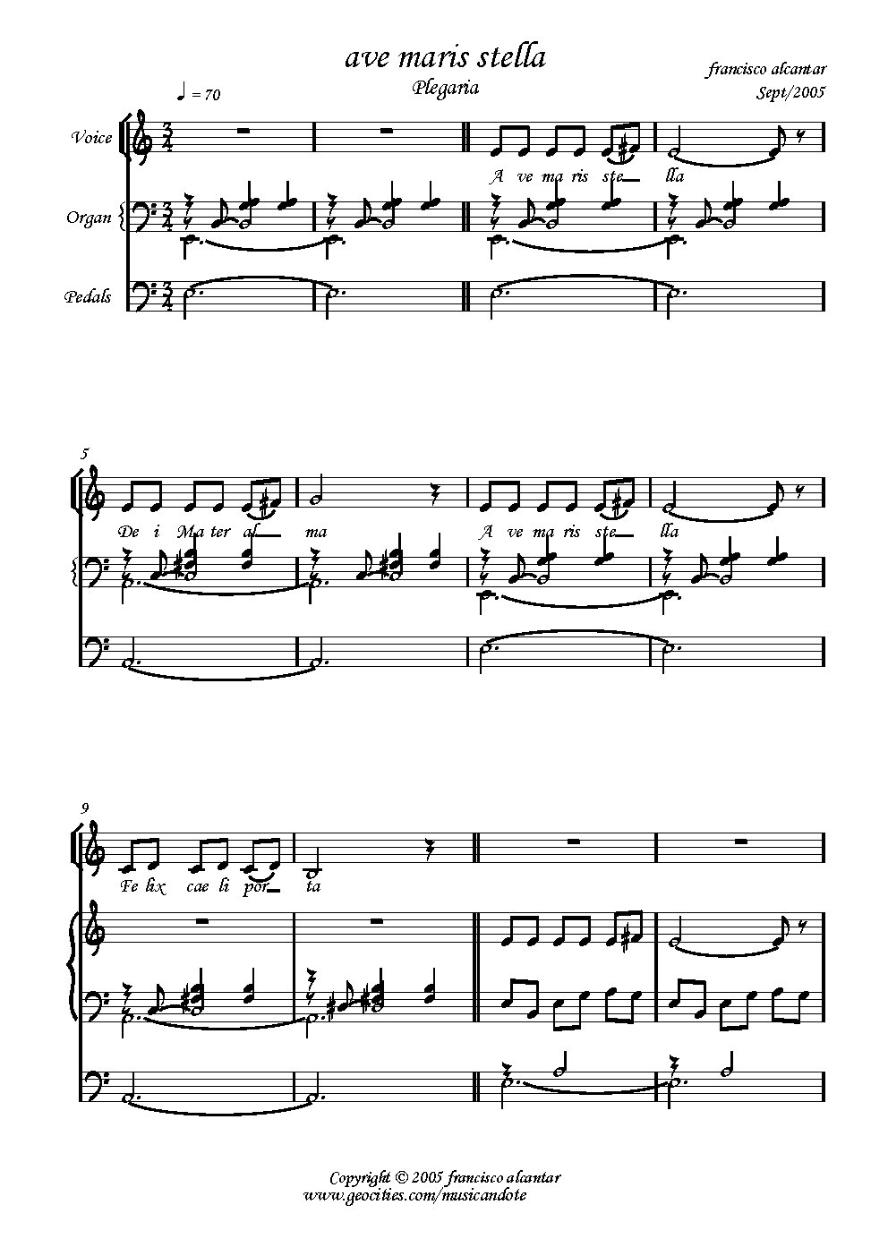 Ave maris stella - Choir Script PDF Thumbnail