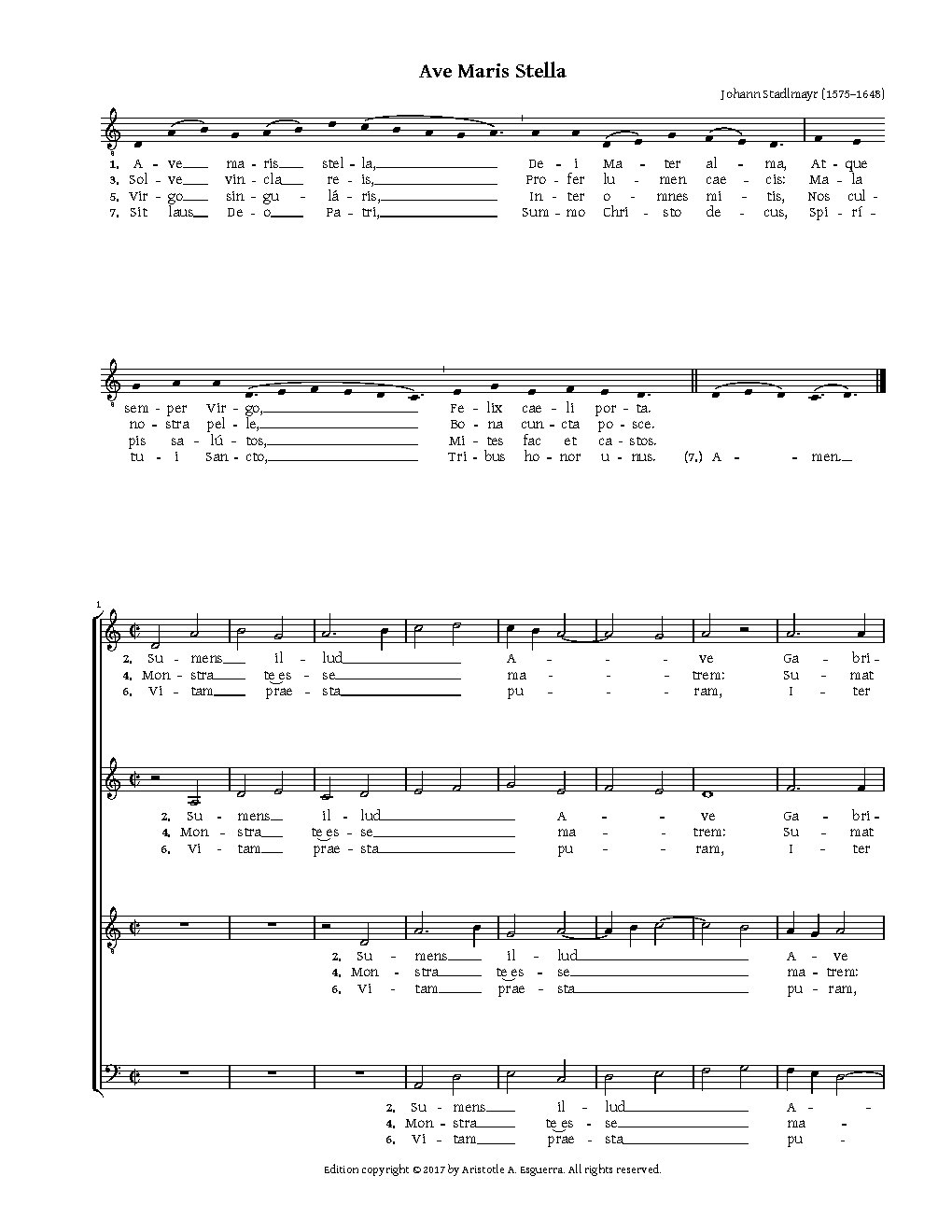 Ave Maris Stella - Choir Script PDF Thumbnail