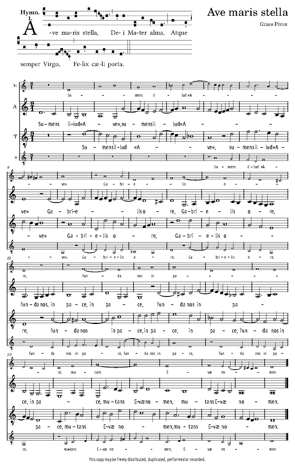 Ave maris stella - Choir Script PDF Thumbnail