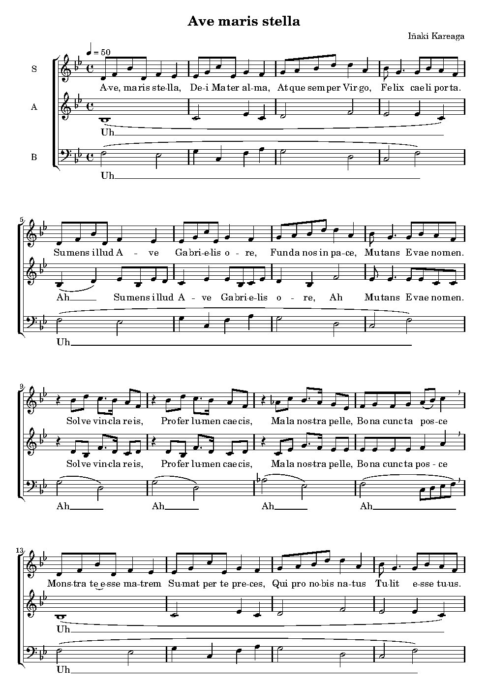 Ave maris stella - Choir Script PDF Thumbnail