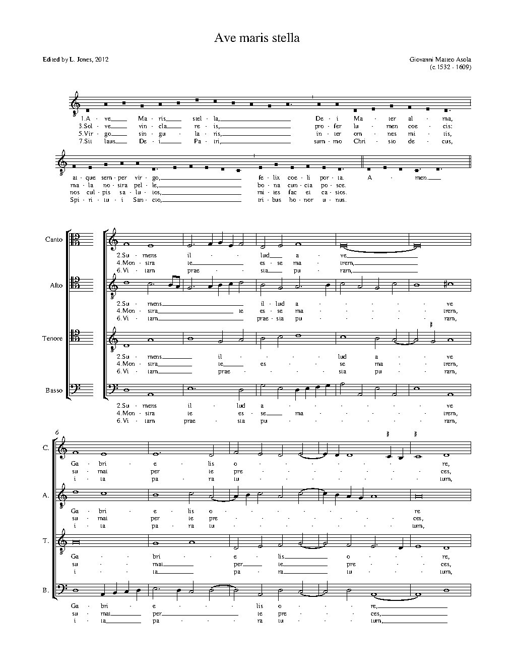 Ave maris stella (even verses)