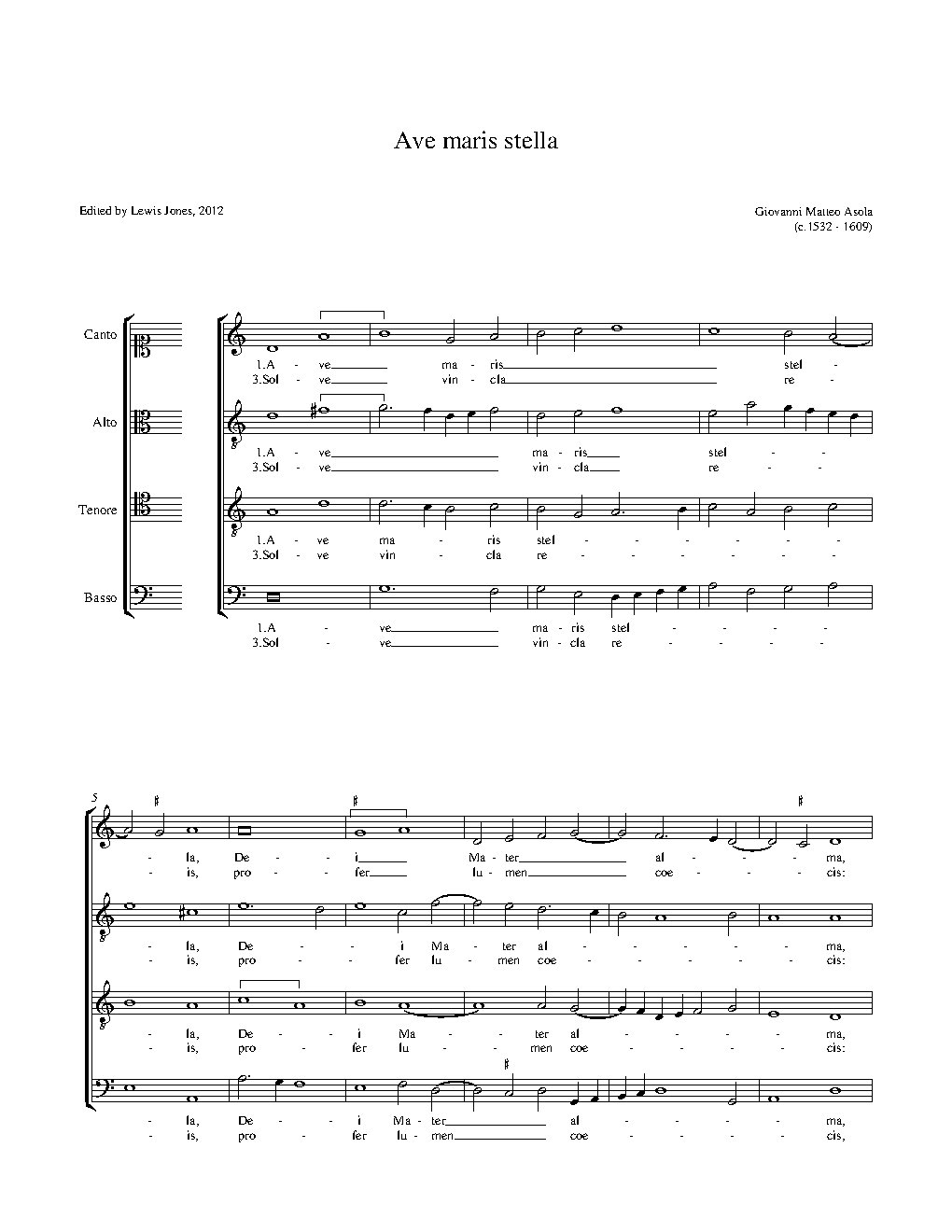 Ave maris stella (odd verses)