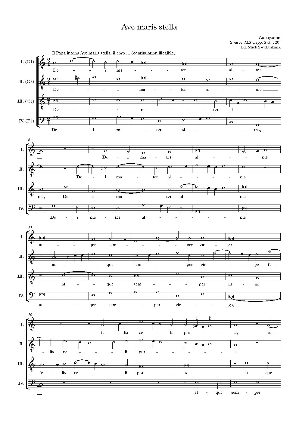 Ave maris stella - Choir Script PDF Thumbnail