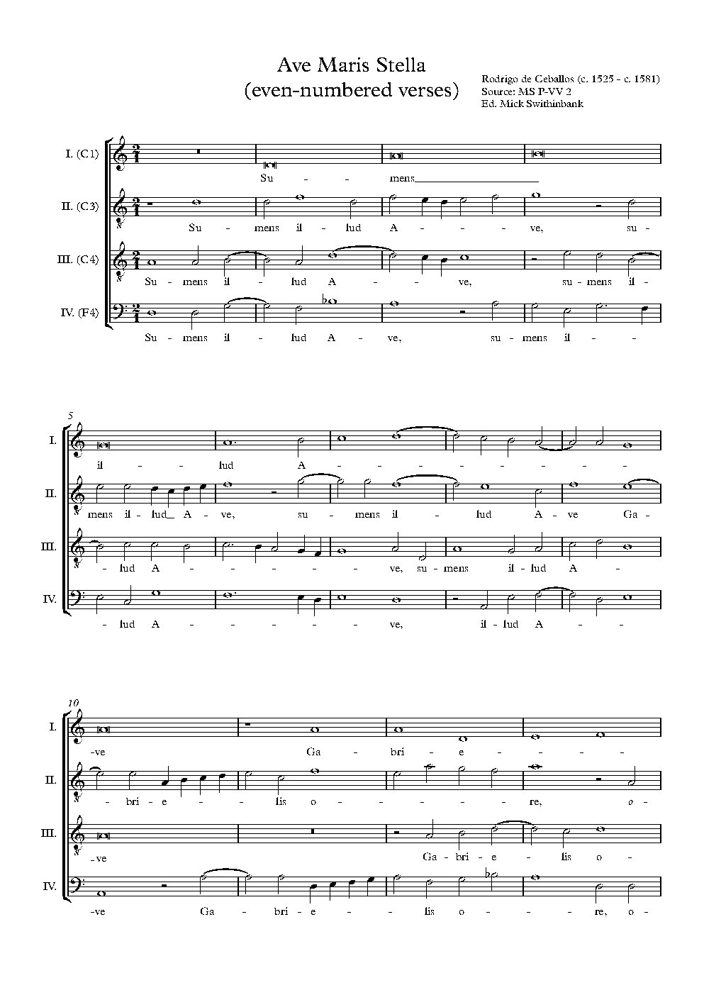 Ave maris stella (even verses) - Choir Script PDF Thumbnail