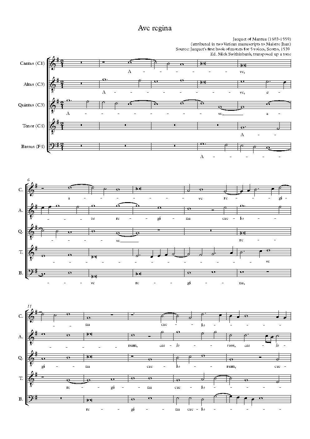 Ave regina - Choir Script PDF Thumbnail