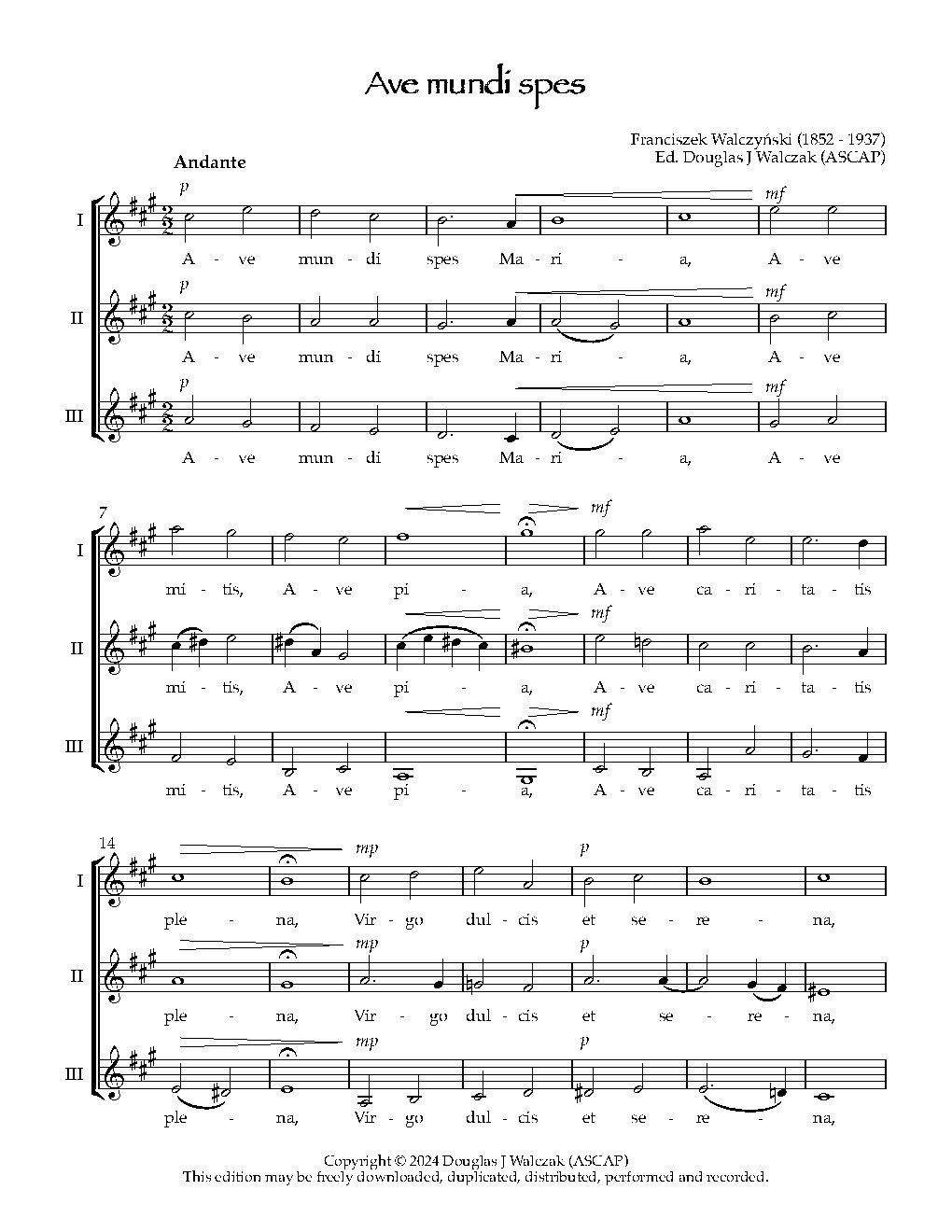 Ave mundi spes - Choir Script PDF Thumbnail