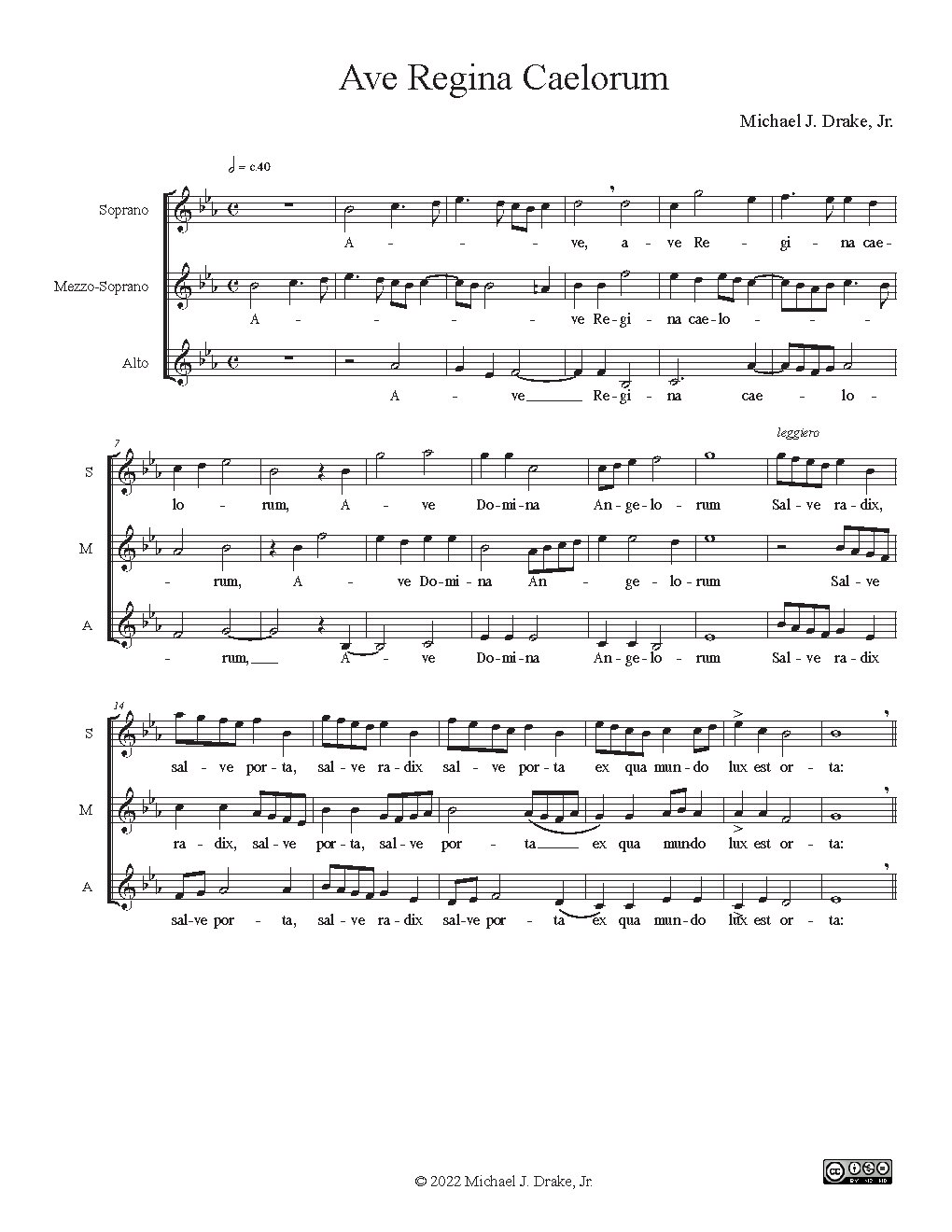 Ave regina caelorum - Choir Script PDF Thumbnail