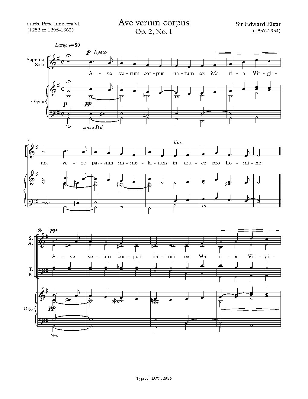 Ave Verum, Op. 2, No. 1