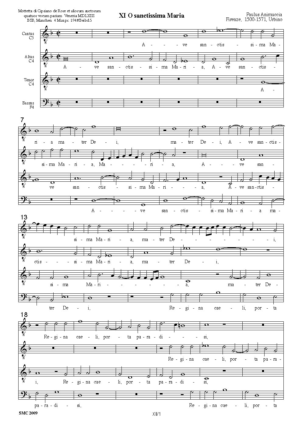 Ave sanctissima Maria - Choir Script PDF Thumbnail