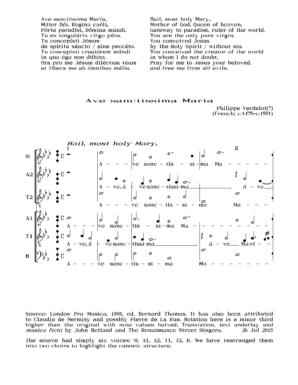 Ave sanctissima Maria - Choir Script PDF Thumbnail
