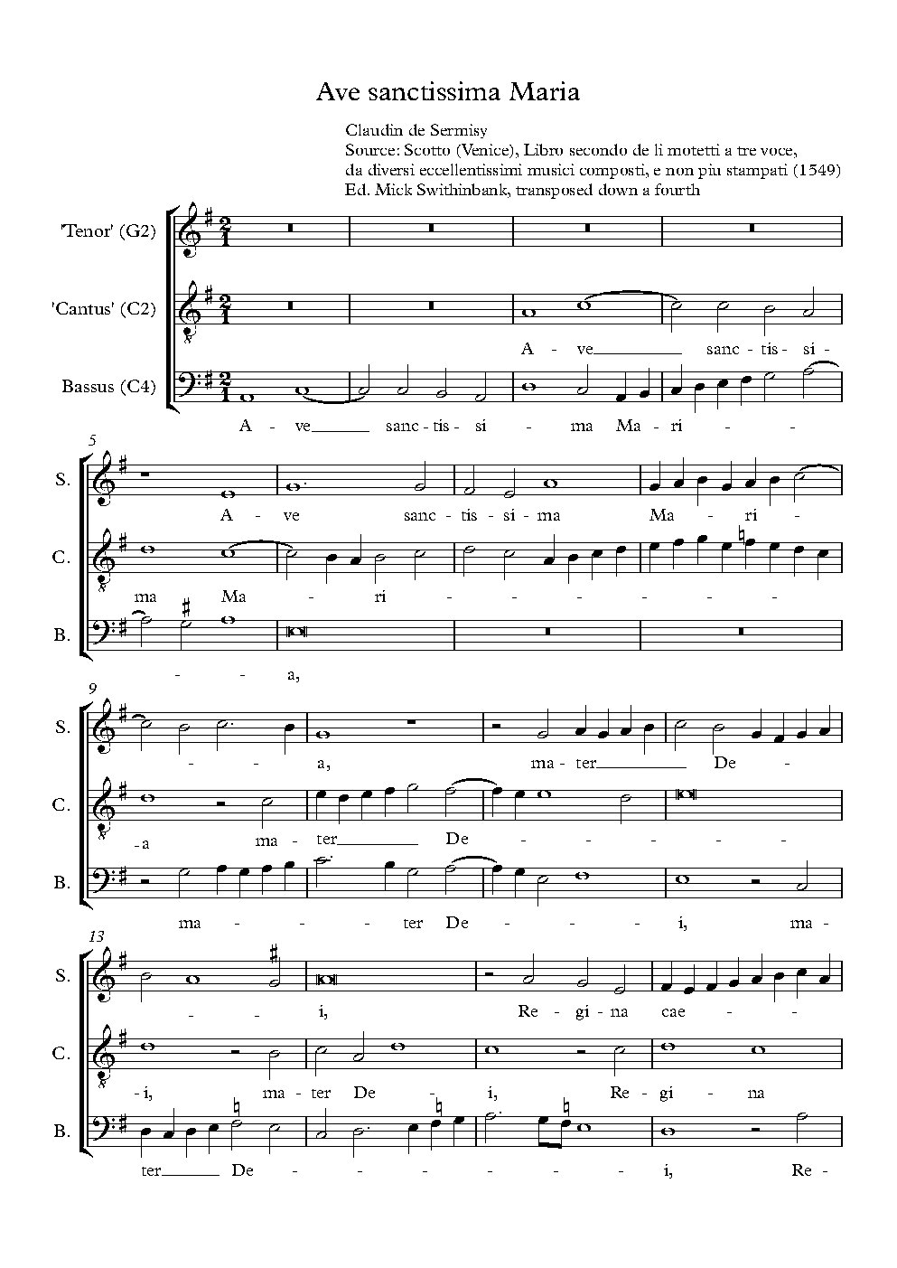 Ave sanctissima Maria - Choir Script PDF Thumbnail