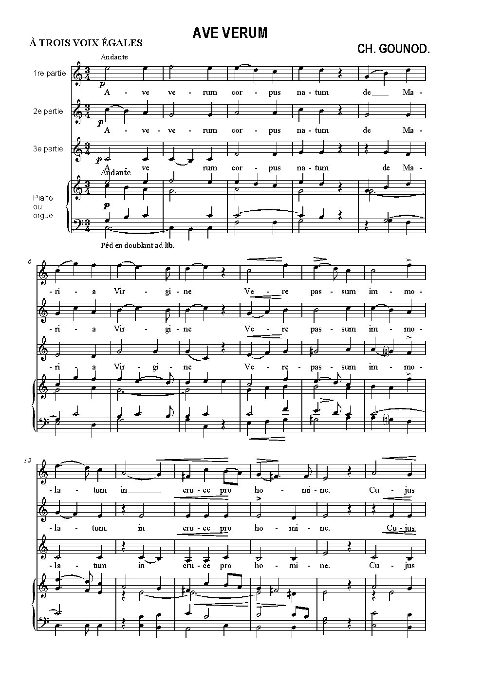 Ave verum, CG 114 - Choir Script PDF Thumbnail