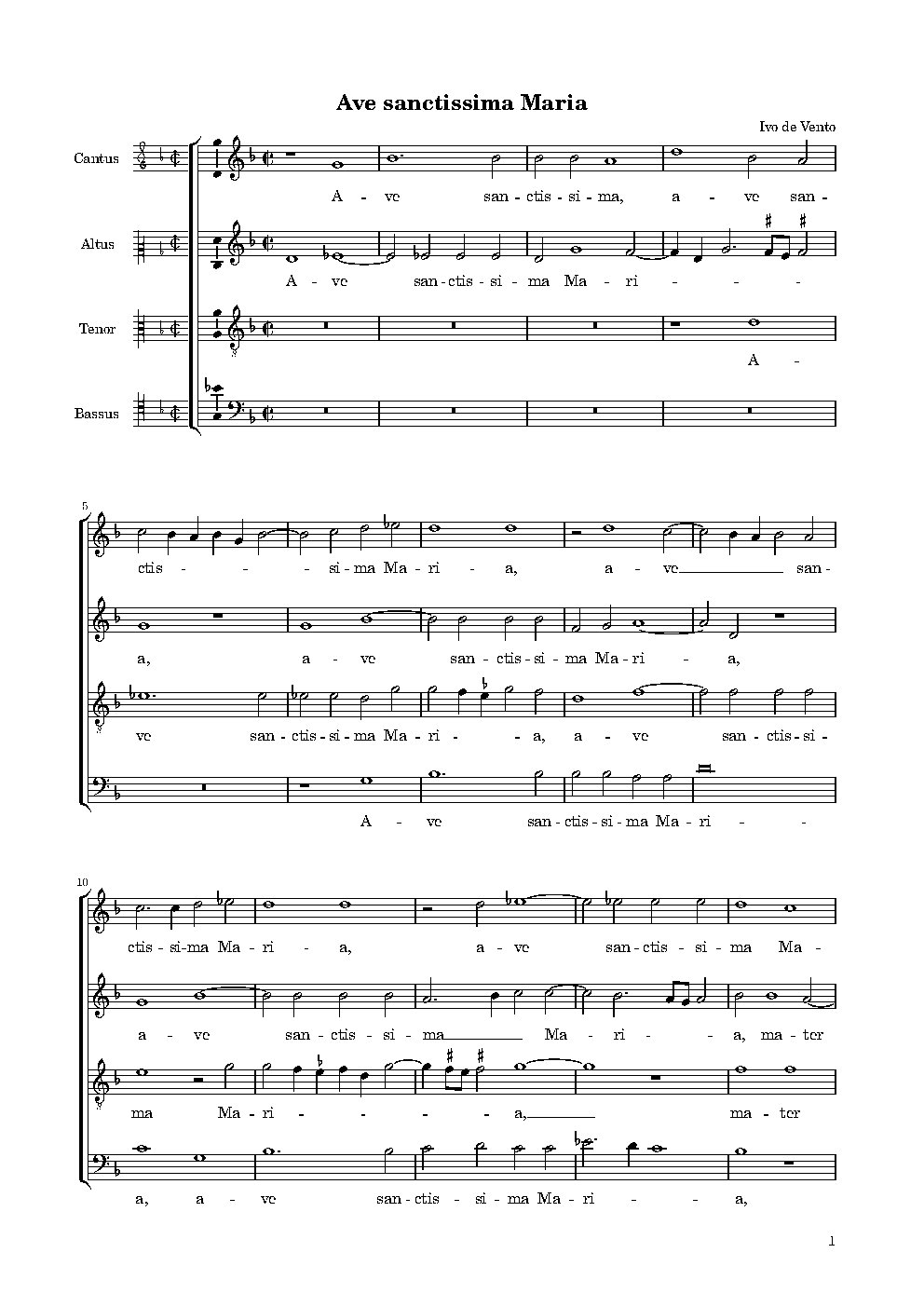 Ave sanctissima Maria - Choir Script PDF Thumbnail