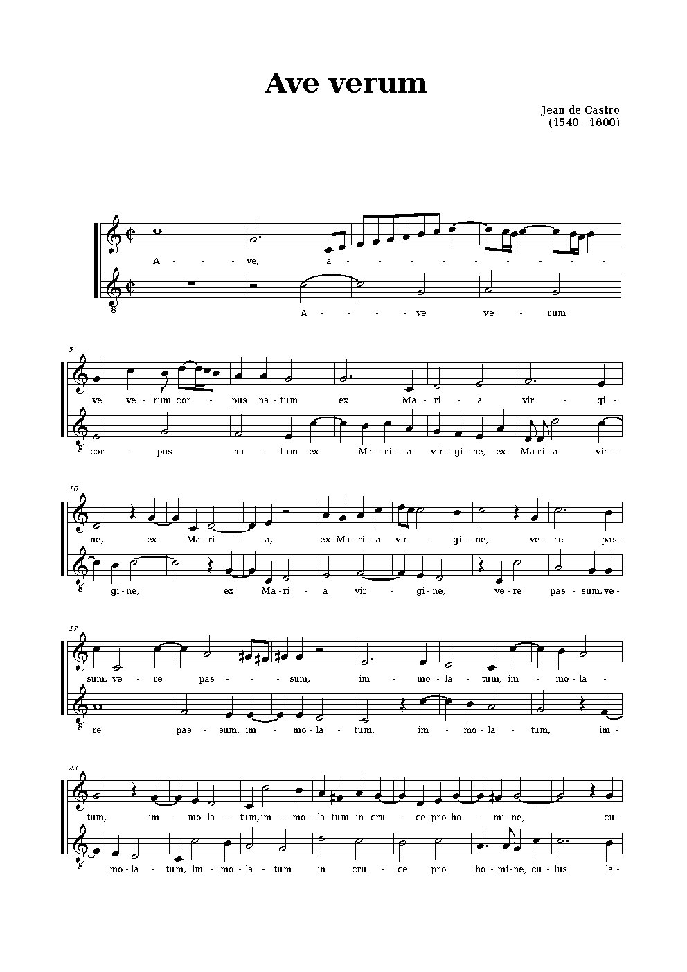 Ave verum - Choir Script PDF Thumbnail