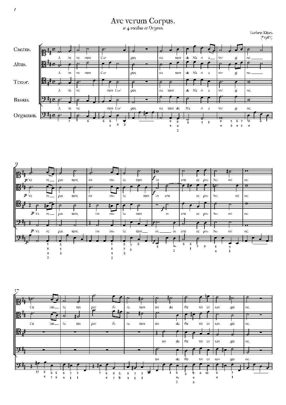 Ave verum Corpus a 4