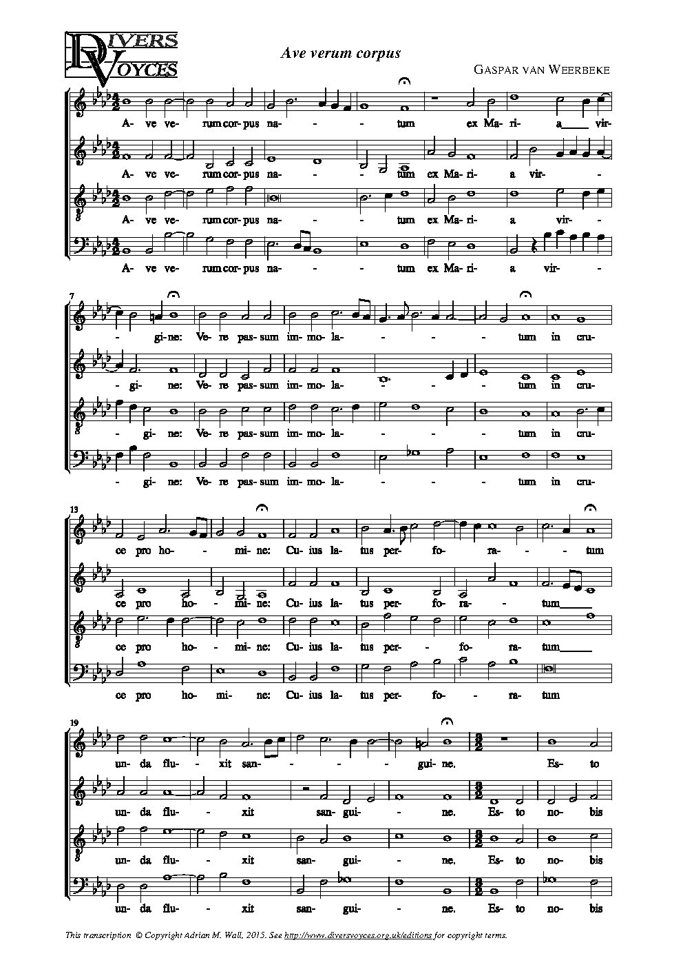 Ave verum corpus - Choir Script PDF Thumbnail