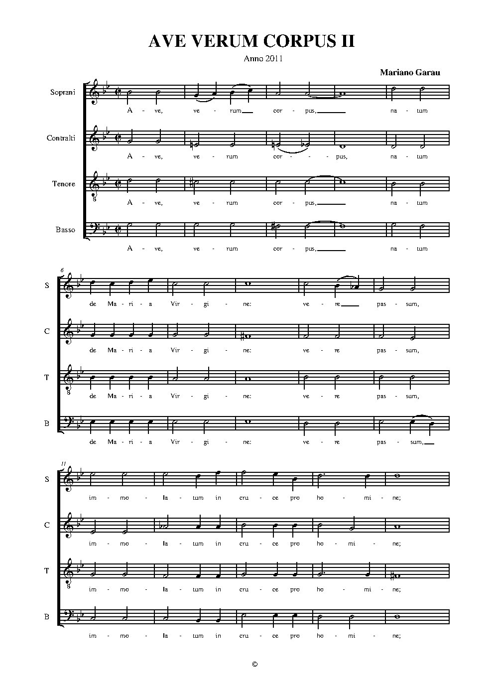 Ave verum corpus II (2011)