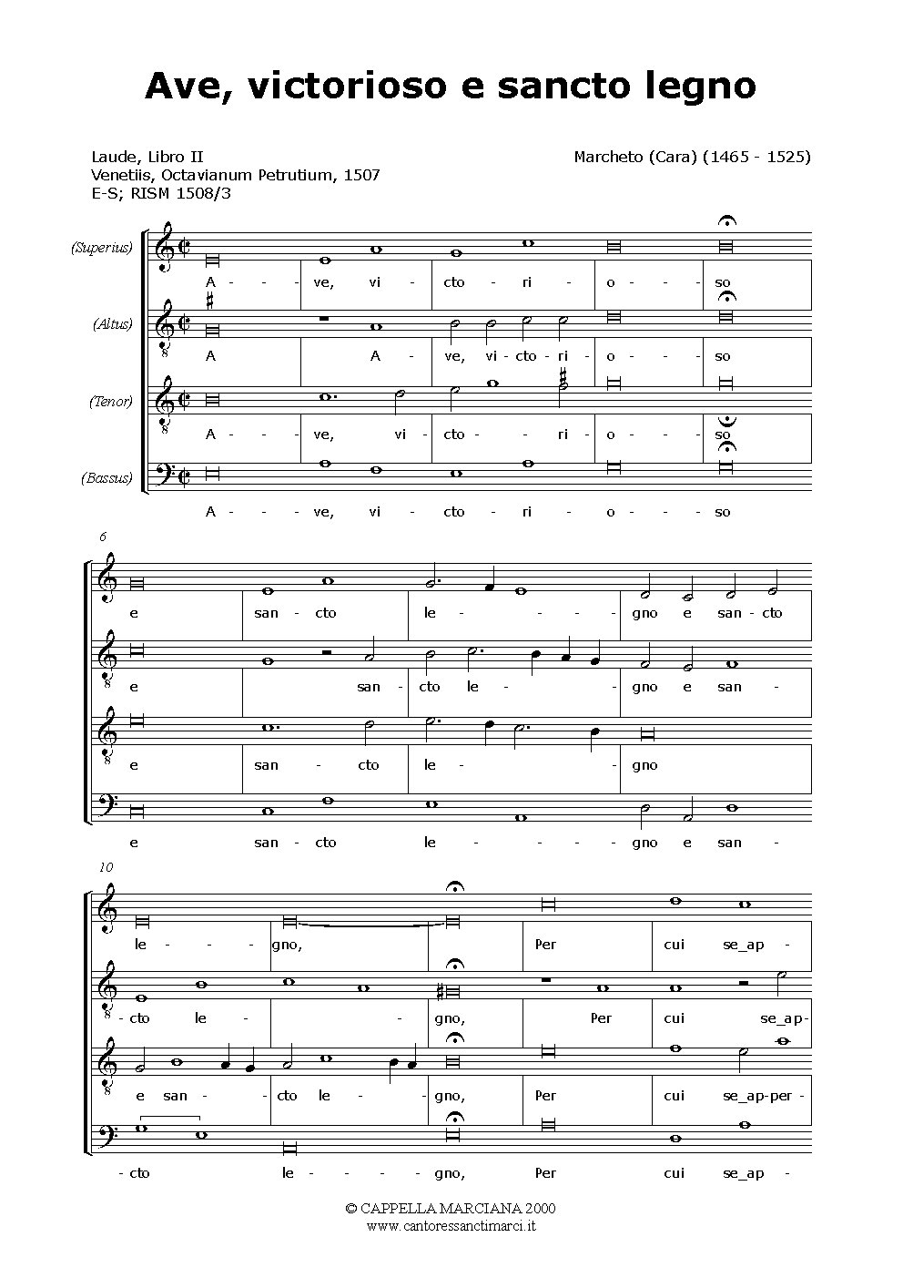 Ave victorioso e sancto legno