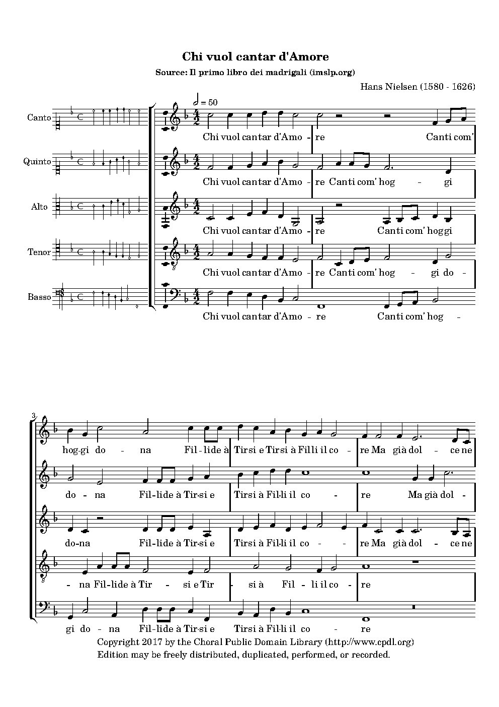 Chi vuol cantar d'Amore - Choir Script PDF Thumbnail