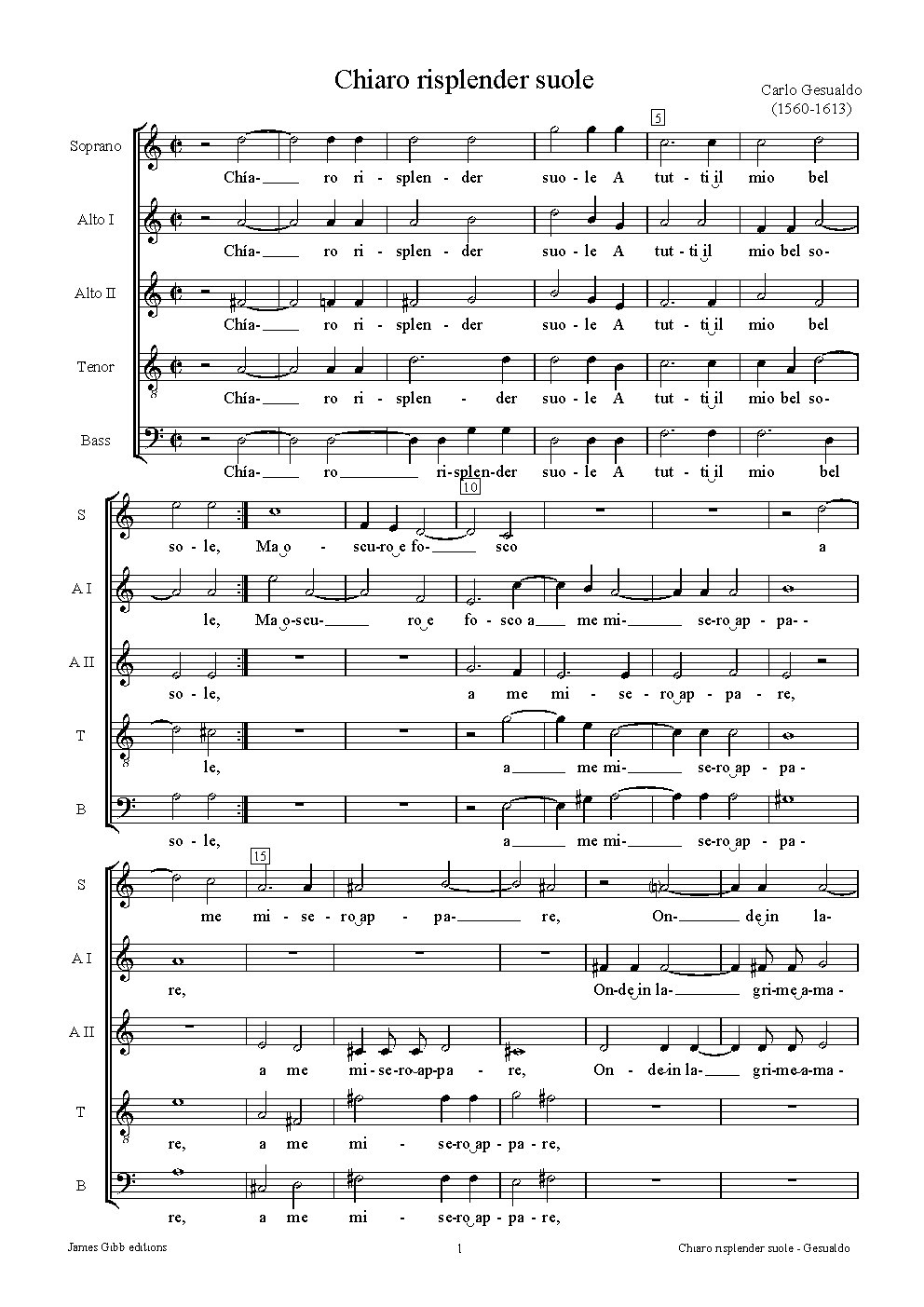 Chiaro risplender suole - Choir Script PDF Thumbnail