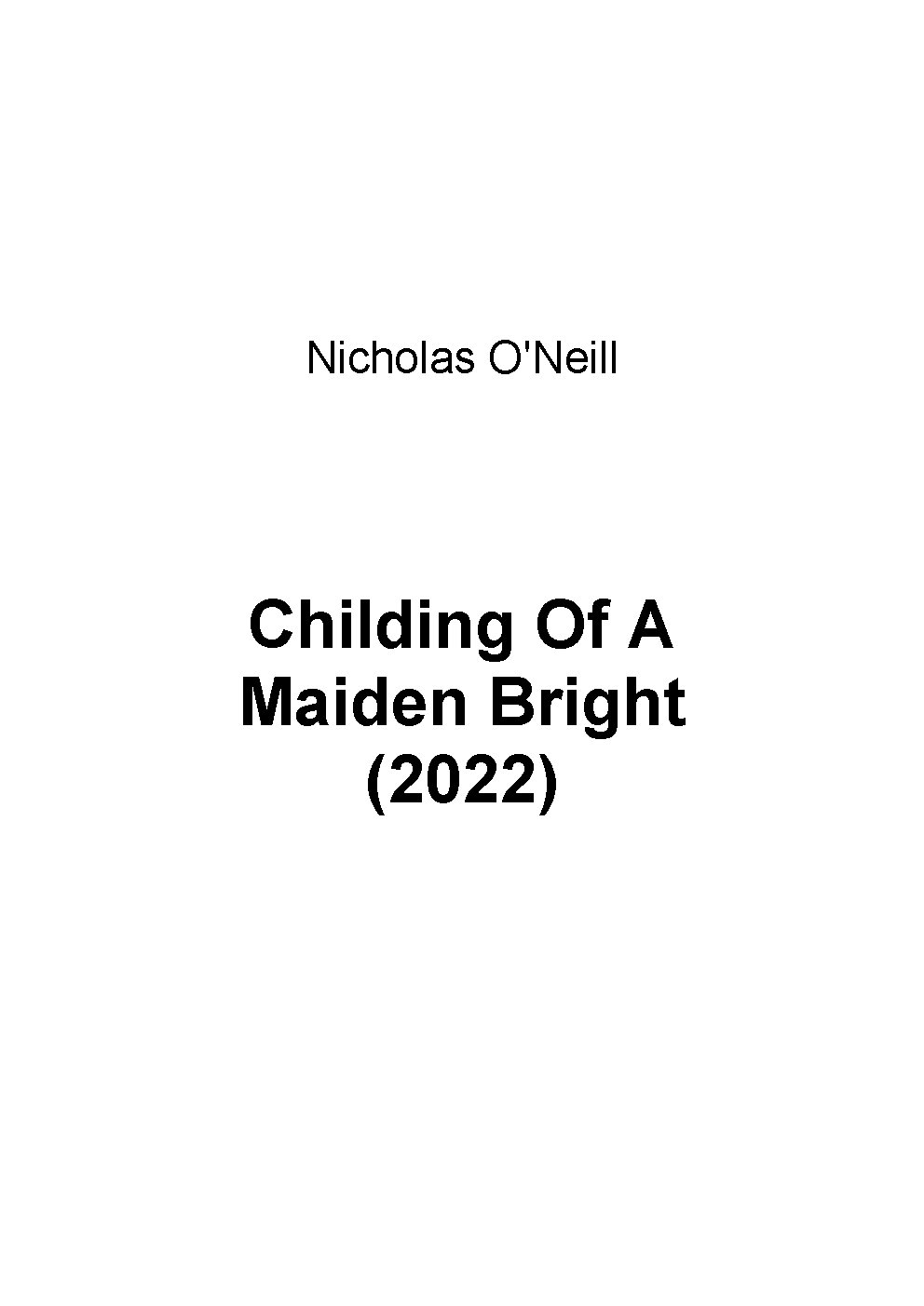 Childing Of A Maiden Bright