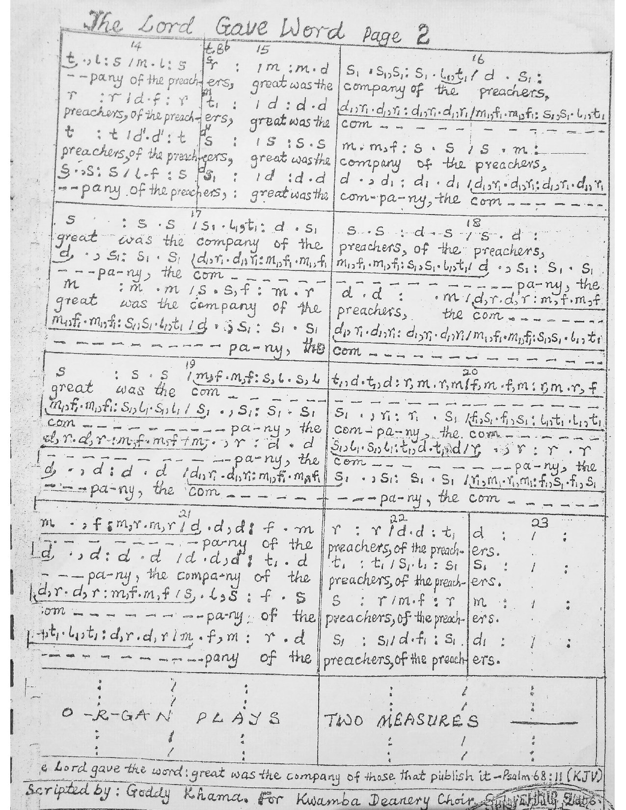 The Lord Gave Word By G.f. Handel