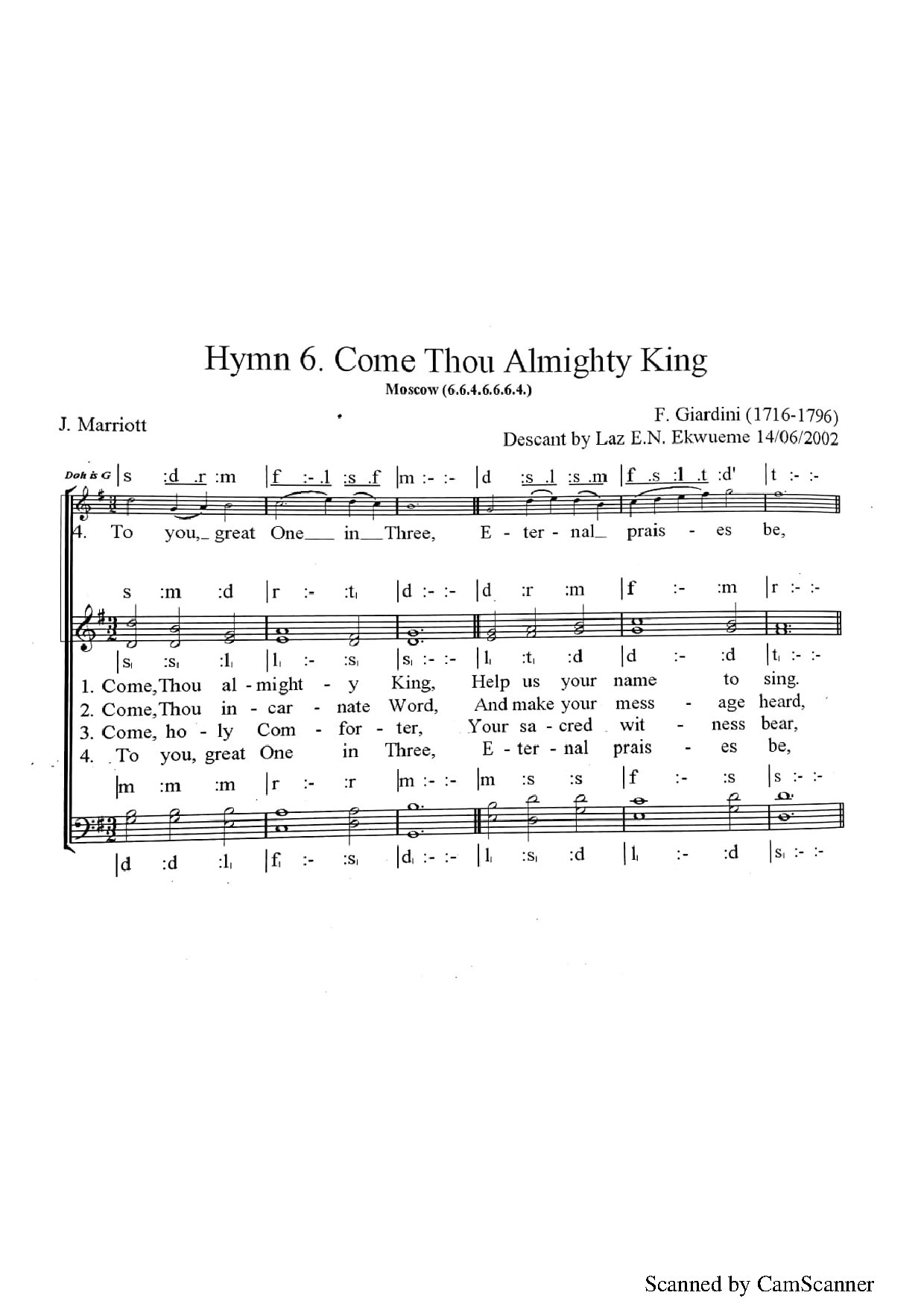 Come Down Almighty King - Download Choir Script PDF