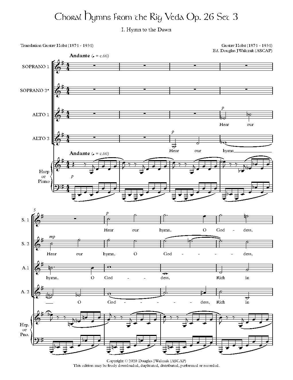 Choral Hymns from the Rig Veda, Op 26 Set 3