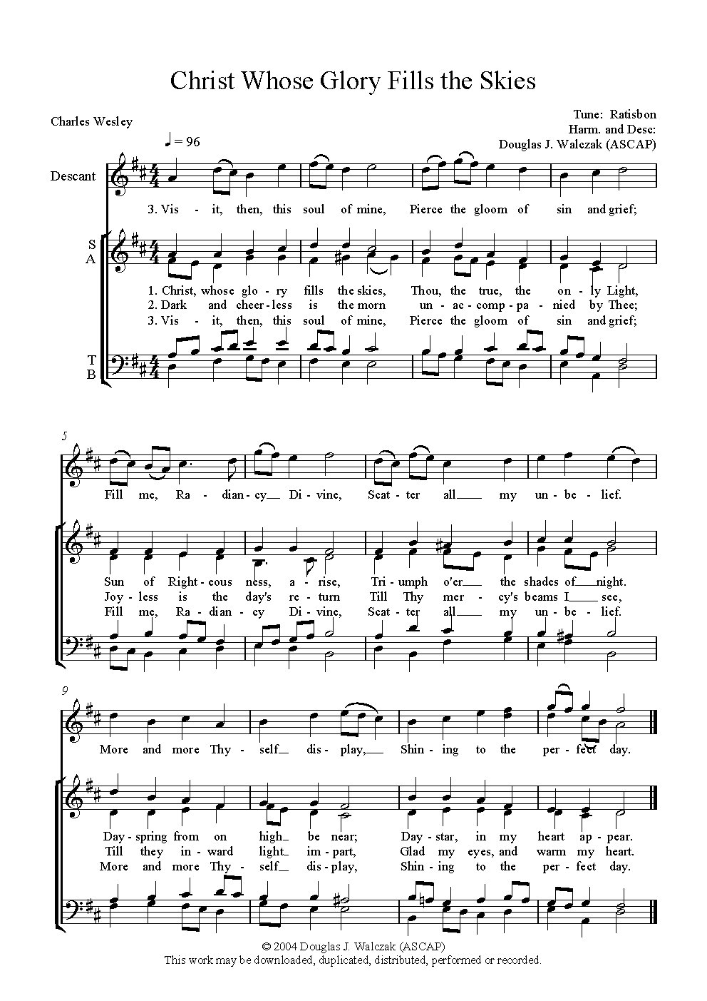 Christ, whose glory fills the skies - Choir Script PDF Thumbnail