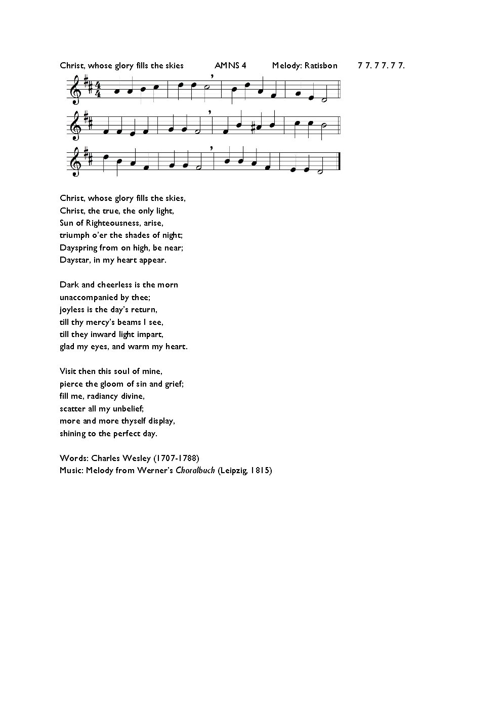 Christ, whose glory fills the skies - Choir Script PDF Thumbnail