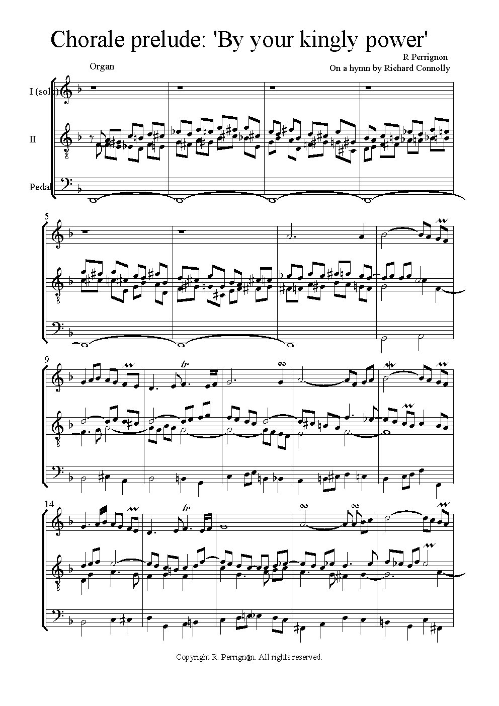 Chorale prelude, By your kingly power