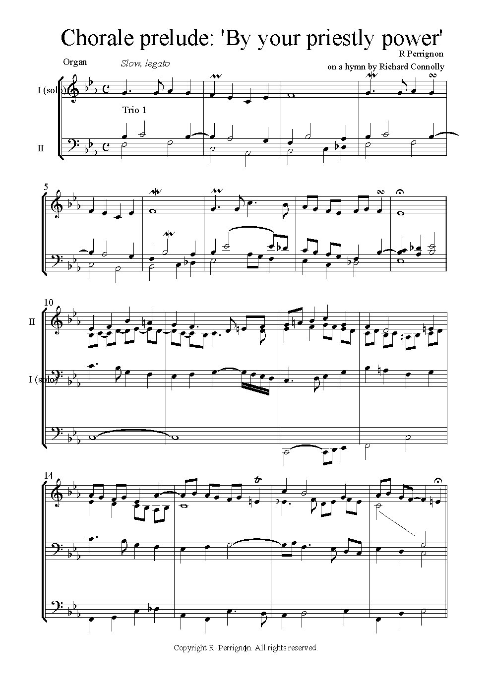 Chorale prelude, 'By your Priestly Power'