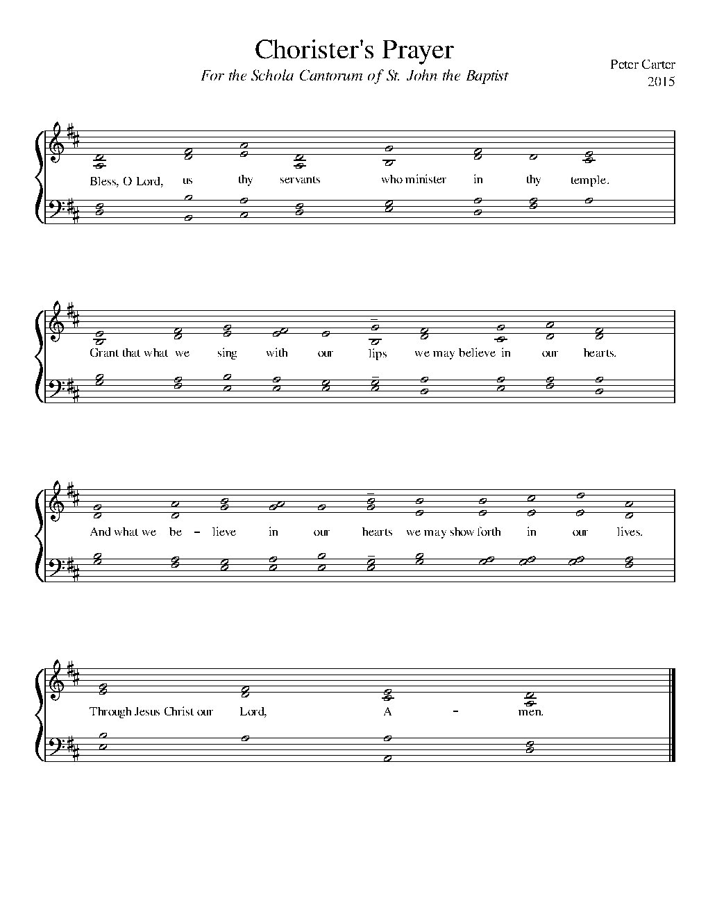 Chorister's Prayer