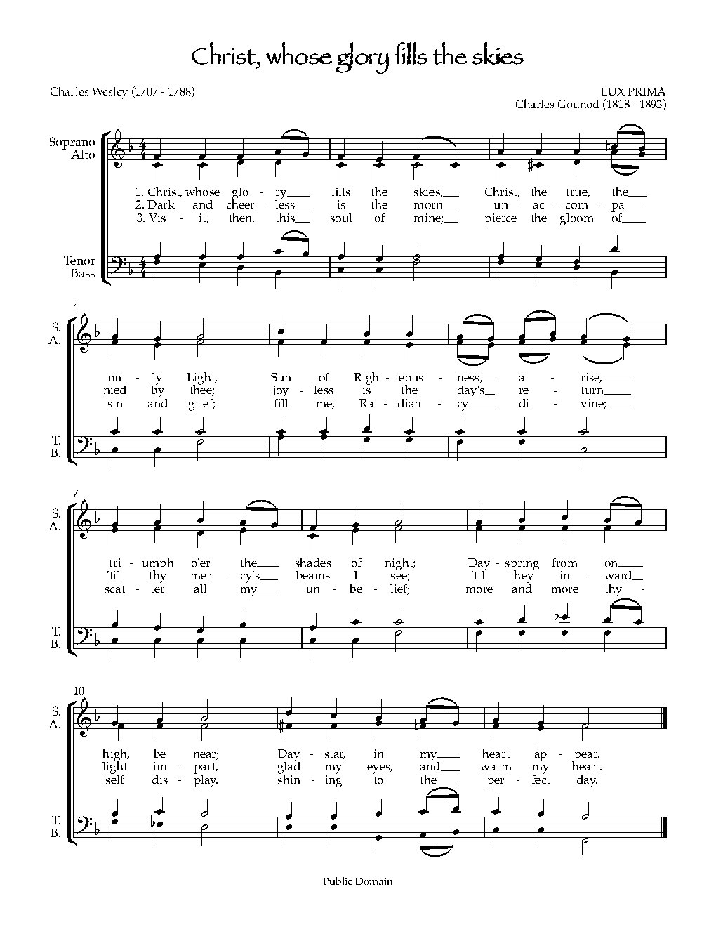 Christ, whose glory fills the skies