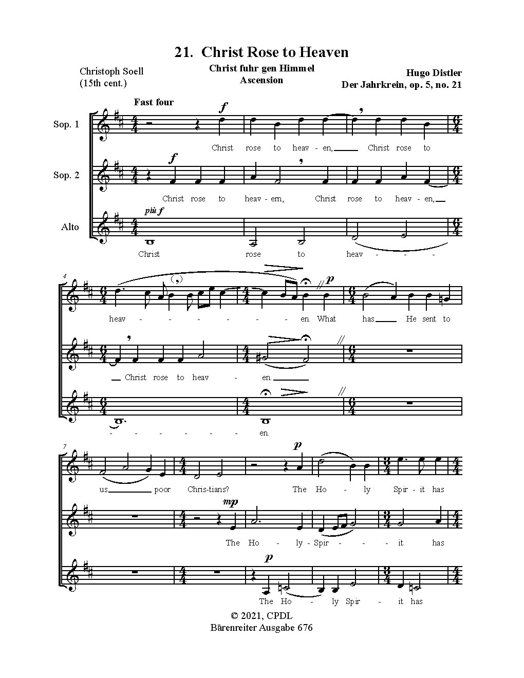 Christ fuhr gen Himmel - Choir Script PDF Thumbnail