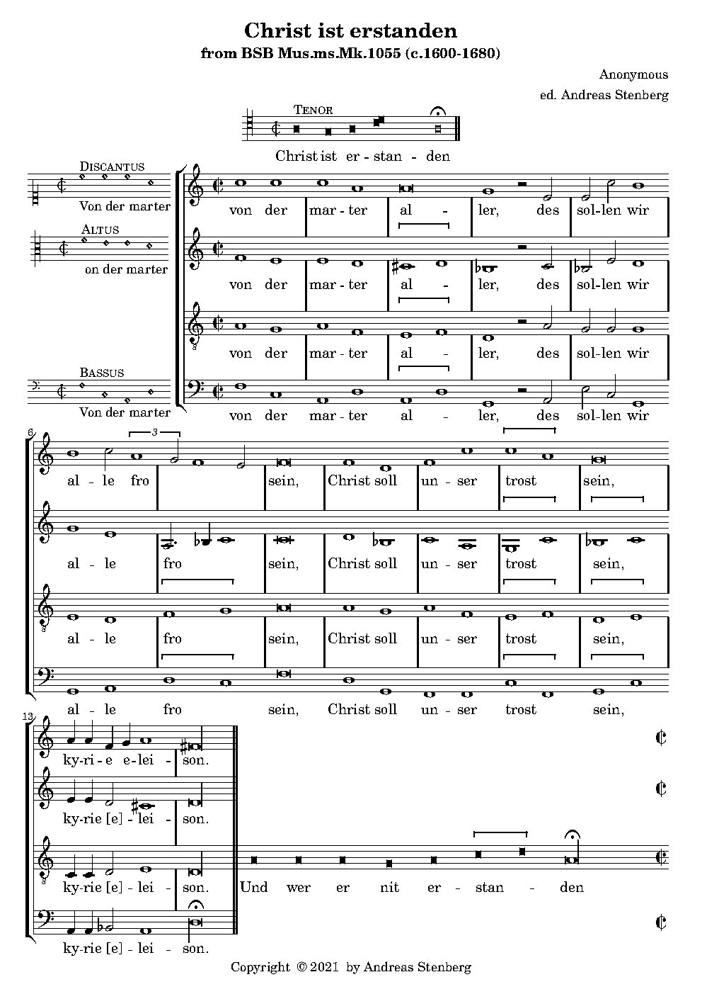 Christ ist erstanden - Choir Script PDF Thumbnail
