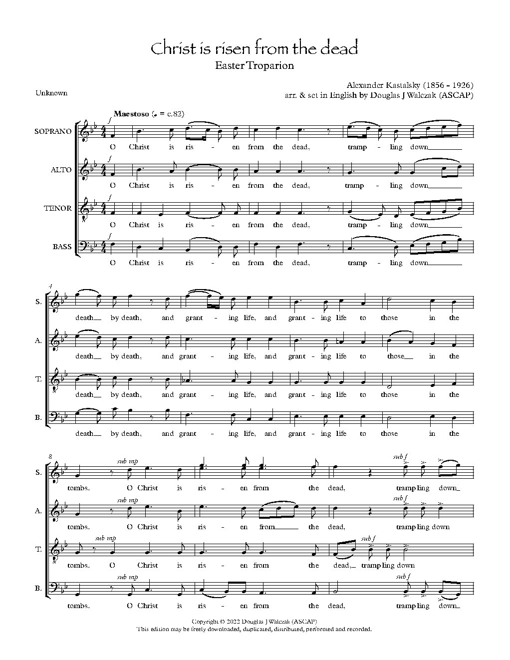 Christ is risen from the dead - Choir Script PDF Thumbnail