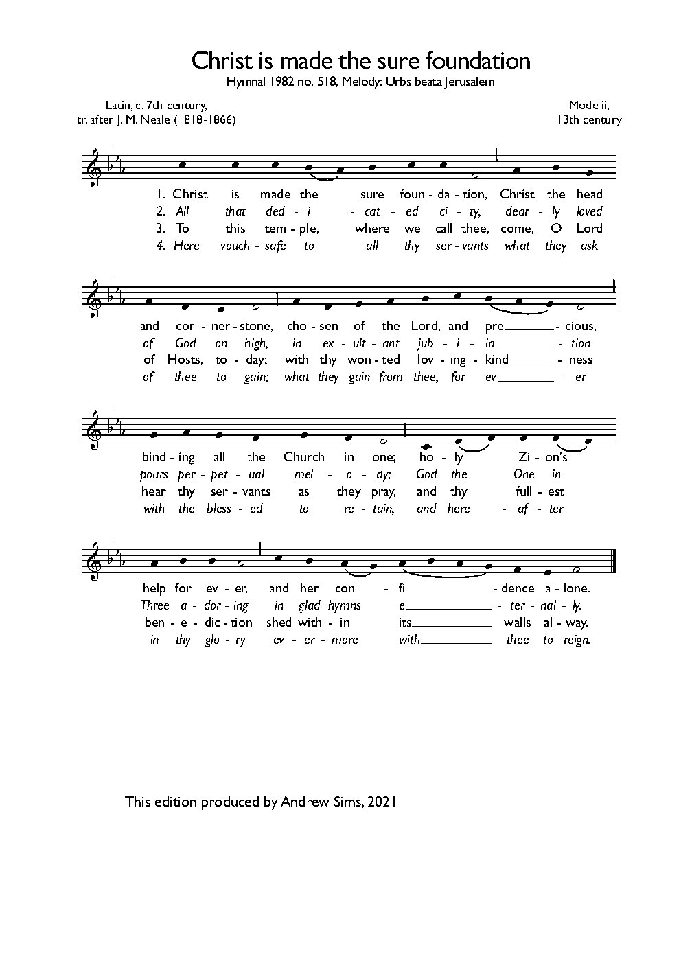 Christ is made the sure foundation - Choir Script PDF Thumbnail