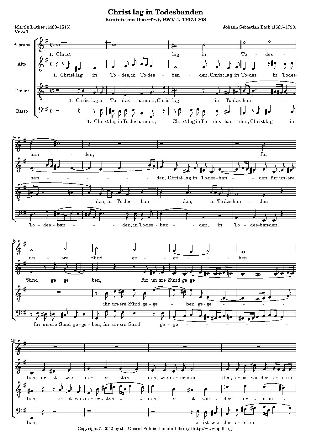 Christ lag in Todesbanden - Choir Script PDF Thumbnail