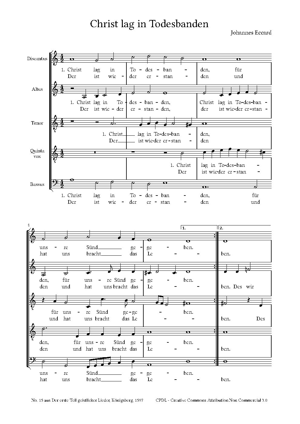 Christ lag in Todesbanden - Choir Script PDF Thumbnail